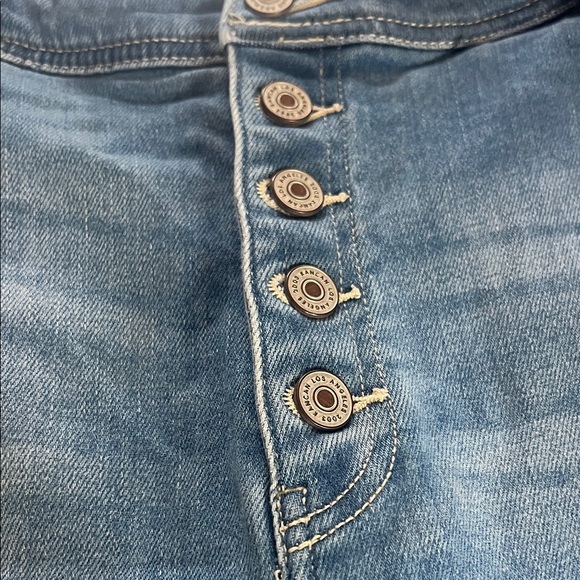 KanCan Light Blue Distressed Flare Jeans with Button Front - Picture 4 of 8